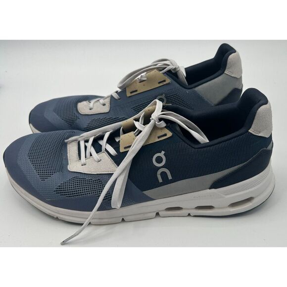 On Cloudrift Running Shoes Mens US 11 Navy Blue Metal Walking Sneakers Mesh main image 4